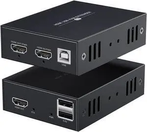 Vszerda HDMI KVM USB Extender 1080P, Transmit 50m via Cat5e/Cat6 Ethernet Cable, Remote Control Keyboard & Mouse Vszerda HDMI KVM USB Extender 1080P, Transmit 50m via Cat5e/Cat6 Ethernet Cable, Remote Control Keyboard & Mouse