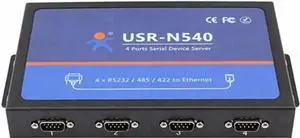 Vszerda USR-N540 4-Port Industrial Serial to Ethernet Device Server, RS232/RS485/RS422 to RJ45 TCP/IP Converter with Modbus Gateway, DHCP & DNS Support for Industrial PLC Automation Vszerda USR-N540 4-Port Industrial Serial to Ethernet Device Server, RS232/RS485/RS422 to RJ45 TCP/IP Converter with Modbus Gateway, DHCP & DNS Support for Industrial PLC Automation