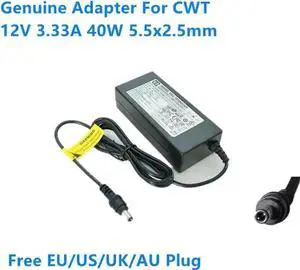 Vszerda 40W AC Power Adapter KPL-040F / KPL-040F-VI, 12V 3.33A 5.5x2.5mm DC Barrel Tip Replacement Charger for CWT Devices Vszerda 40W AC Power Adapter KPL-040F / KPL-040F-VI, 12V 3.33A 5.5x2.5mm DC Barrel Tip Replacement Charger for CWT Devices