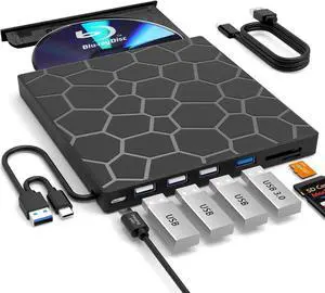 Vszerda Portable External 3D Blu Ray Drive USB3.0 Type-C BD CD DVD Reader Writer Burner Compatible with Windows MacBook Mac Laptop Desktop PC Vszerda Portable External 3D Blu Ray Drive USB3.0 Type-C BD CD DVD Reader Writer Burner Compatible with Windows MacBook Mac Laptop Desktop PC