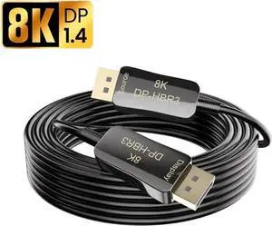 Vszerda 8K DP1.4 Cable Optical Fiber Cables, 100feet 4K 120Hz 48Gbps HDR HDCP for HD TV Box Projector Ps3/4 Ultra High Speed Computer 100 ft. Vszerda 8K DP1.4 Cable Optical Fiber Cables, 100feet 4K 120Hz 48Gbps HDR HDCP for HD TV Box Projector Ps3/4 Ultra High Speed Computer 100 ft.