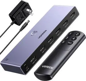 Vszerda 5 in 1 Out HDMI 2.1 Switch Aluminum, 8K@60Hz 4K@240Hz HDR10+ HDCP2.3 CEC with Power Adapter, Compatible with PS5 Xbox Switch Apple TV Fire Stick Roku Vszerda 5 in 1 Out HDMI 2.1 Switch Aluminum, 8K@60Hz 4K@240Hz HDR10+ HDCP2.3 CEC with Power Adapter, Compatible with PS5 Xbox Switch Apple TV Fire Stick Roku