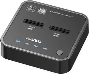Vszerda New Upgraded 2-Bay Tool-Free M.2 SATA Docking Station, Type-C 5Gbps B+M Key SSD Enclosure with Offline Clone & One-Click System Disk Copy Vszerda New Upgraded 2-Bay Tool-Free M.2 SATA Docking Station, Type-C 5Gbps B+M Key SSD Enclosure with Offline Clone & One-Click System Disk Copy
