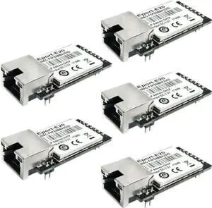 Vszerda 5 Pack Eport-E20 TTL Serial to Ethernet Embedded Module, FreeRTOS TCP/IP Network Server Converter, 3.3V MCU Serial Module Supports DHCP & Telnet for Embedded IoT Projects Vszerda 5 Pack Eport-E20 TTL Serial to Ethernet Embedded Module, FreeRTOS TCP/IP Network Server Converter, 3.3V MCU Serial Module Supports DHCP & Telnet for Embedded IoT Projects