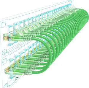 Vszerda 24 Pack 2ft Green Slim Cat6a Ethernet Patch Cables, 28AWG Pure Copper Flexible LAN Patch Cord, 10Gbps 550MHz High Speed Cable for Network Cabinet & Patch Panel Vszerda 24 Pack 2ft Green Slim Cat6a Ethernet Patch Cables, 28AWG Pure Copper Flexible LAN Patch Cord, 10Gbps 550MHz High Speed Cable for Network Cabinet & Patch Panel