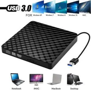 Vszerda Portable External DVD Drive USB 3.0 Slim CD DVD RW ROM Optical Drive for Laptop Desktop PC Vszerda Portable External DVD Drive USB 3.0 Slim CD DVD RW ROM Optical Drive for Laptop Desktop PC