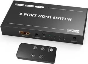 Vszerda 4 in 1 Out Directional HDMI 2.1 Switch with IR Remote, Ultra HD 8K 48Gbps High Speed HDMI Switcher Converter, Supports 8K@60Hz, 4K@120Hz, HDR, HDCP 2.3, VRR, ALLM Vszerda 4 in 1 Out Directional HDMI 2.1 Switch with IR Remote, Ultra HD 8K 48Gbps High Speed HDMI Switcher Converter, Supports 8K@60Hz, 4K@120Hz, HDR, HDCP 2.3, VRR, ALLM