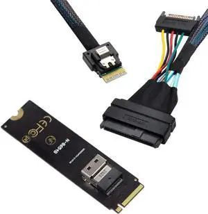 Vszerda M-Key NGFF M.2 NVMe to SFF-8654 to SFF-8639 U.2 SSD Cable, Slimline SAS Mainboard PCIe SSD Adapter Cord for Server Workstation U.2 NVMe Storage Expansion Vszerda M-Key NGFF M.2 NVMe to SFF-8654 to SFF-8639 U.2 SSD Cable, Slimline SAS Mainboard PCIe SSD Adapter Cord for Server Workstation U.2 NVMe Storage Expansion