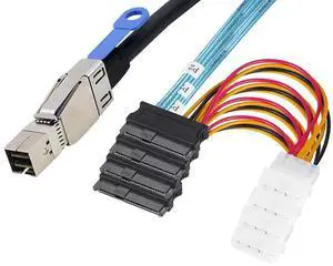 Vszerda 2PCS 3.3FT Internal HD Mini SAS SFF-8644 to 4 SFF-8482 Cable with IDE Power Cord, Internal SAS Storage Cable for Server RAID Card Hard Drive Expansion Vszerda 2PCS 3.3FT Internal HD Mini SAS SFF-8644 to 4 SFF-8482 Cable with IDE Power Cord, Internal SAS Storage Cable for Server RAID Card Hard Drive Expansion
