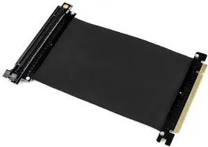 Vszerda 90 Degree L-Shaped PCIe 3.0 X16 Male to Female Extension Ribbon Cable, PCI Express X16 Graphics Card Riser Cord for GPU Mining Rig Vszerda 90 Degree L-Shaped PCIe 3.0 X16 Male to Female Extension Ribbon Cable, PCI Express X16 Graphics Card Riser Cord for GPU Mining Rig