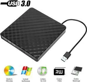 Vszerda Ultra Slim USB 3.0 Portable External CD DVD RW Burner Reader Writer Compatible with Laptop Desktop PC Windows Mac OS Vszerda Ultra Slim USB 3.0 Portable External CD DVD RW Burner Reader Writer Compatible with Laptop Desktop PC Windows Mac OS