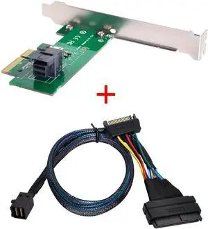 Vszerda PCIe 3.0/4.0 x4 to SFF-8643 Mini SAS HD Adapter Card with SFF-8643 to SFF-8639 U.2 NVMe Cable, Motherboard Storage Expansion Kit for 2.5 U.2 PCIe NVMe SSD Vszerda PCIe 3.0/4.0 x4 to SFF-8643 Mini SAS HD Adapter Card with SFF-8643 to SFF-8639 U.2 NVMe Cable, Motherboard Storage Expansion Kit for 2.5 U.2 PCIe NVMe SSD