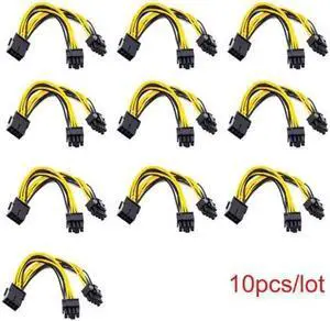 Vszerda 20cm PCIe 8 Pin to Dual 8 (6+2) Pin GPU Power Splitter Cable, VGA Graphics Card Adapter Cord for BTC Mining Rigs Vszerda 20cm PCIe 8 Pin to Dual 8 (6+2) Pin GPU Power Splitter Cable, VGA Graphics Card Adapter Cord for BTC Mining Rigs