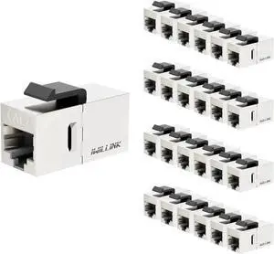 25 Pack Shielded Cat7 RJ45 Keystone Coupler Insert, 10Gbps STP Female to Female Ethernet Keystone Jack Extender Adapter, Compatible with Cat5e/Cat6/Cat6A/Cat7 Network Cables for Wall Plate Patch Panel 25 Pack Shielded Cat7 RJ45 Keystone Coupler Insert, 10Gbps STP Female to Female Ethernet Keystone Jack Extender Adapter, Compatible with Cat5e/Cat6/Cat6A/Cat7 Network Cables for Wall Plate Patch Panel