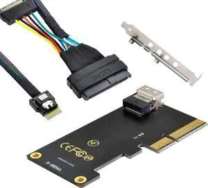 Vszerda PCIe 3.0/4.0 to SFF-8654 Slimline SAS Adapter with SFF-8639 U.2 NVMe Cable, PCIe x4 SlimSAS Converter Card for Motherboard 2.5 U.2 NVMe SSD Storage Expansion Vszerda PCIe 3.0/4.0 to SFF-8654 Slimline SAS Adapter with SFF-8639 U.2 NVMe Cable, PCIe x4 SlimSAS Converter Card for Motherboard 2.5 U.2 NVMe SSD Storage Expansion