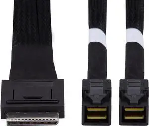 Vszerda OCuLink SFF-8611 8x 8-Lane to Dual SFF-8643 Mini SAS HD Active Cable, PCIe 4.0 Retimer Storage Cable, 100CM Internal Server NVMe SSD Splitter Cord Vszerda OCuLink SFF-8611 8x 8-Lane to Dual SFF-8643 Mini SAS HD Active Cable, PCIe 4.0 Retimer Storage Cable, 100CM Internal Server NVMe SSD Splitter Cord