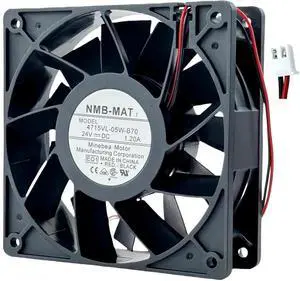 Vszerda NMB-MAT 4715VL-05W-B70 Industrial Inverter Cooling Fan, DC 24V 1.20A, 120×120×38mm 2-Wire Axial Fan Vszerda NMB-MAT 4715VL-05W-B70 Industrial Inverter Cooling Fan, DC 24V 1.20A, 120×120×38mm 2-Wire Axial Fan