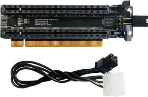 Vszerda PCIe 4.0 x16 Bifurcation Expansion Card, 1-to-2 Split x16 to x8x8 Adapter, 20mm Slot Spacing, CPU 4Pin Aux Power Port with Matching 4Pin Cable Vszerda PCIe 4.0 x16 Bifurcation Expansion Card, 1-to-2 Split x16 to x8x8 Adapter, 20mm Slot Spacing, CPU 4Pin Aux Power Port with Matching 4Pin Cable