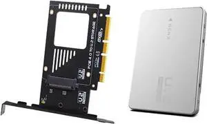 Vszerda PCIe 4.0 X16 to U.2 NVMe SSD Adapter Card with Enclosure, 32Gbps/64Gbps High Speed U.2 Expansion Card, Works with PCIe X4 X8 X16 Motherboard Slots Vszerda PCIe 4.0 X16 to U.2 NVMe SSD Adapter Card with Enclosure, 32Gbps/64Gbps High Speed U.2 Expansion Card, Works with PCIe X4 X8 X16 Motherboard Slots
