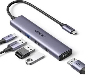 Revodok 105 5-in-1 USB C Multiport Hub, USB C Dongle with 4K HDMI, 100W PD Pass-Through, 3 USB-A Data Ports Compatible with MacBook Pro/Air, iPad Pro, iMac, iPhone 16 Pro/Pro Max, Dell XPS, Len Revodok 105 5-in-1 USB C Multiport Hub, USB C Dongle with 4K HDMI, 100W PD Pass-Through, 3 USB-A Data Ports Compatible with MacBook Pro/Air, iPad Pro, iMac, iPhone 16 Pro/Pro Max, Dell XPS, Len