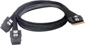 Vszerda PCIe 4.0 SFF-8654 8i 74Pin to Dual SFF-8087 Mini SAS Cable, Ultraport Slimline SAS Internal Server Cable 100CM Vszerda PCIe 4.0 SFF-8654 8i 74Pin to Dual SFF-8087 Mini SAS Cable, Ultraport Slimline SAS Internal Server Cable 100CM