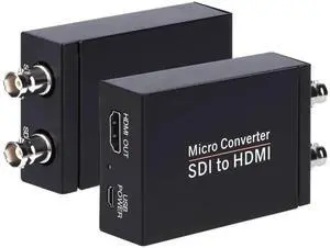 Vszerda Black SDI to HDMI Converter with SDI Loop Through & Audio De-embedder, Auto Detect 3G-SDI/HD-SDI/SD-SDI, Extract Stereo Audio Vszerda Black SDI to HDMI Converter with SDI Loop Through & Audio De-embedder, Auto Detect 3G-SDI/HD-SDI/SD-SDI, Extract Stereo Audio