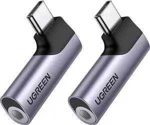 UGREEN 2 Pack USB C to 3.5mm Audio Adapter, Right Angle Type C Aux Dongle with Built-in DAC Chip, HiFi Stereo & Mic Support, Compatible with iPhone 17/16/15 Pro Max/Plus, iPad Pro, Galaxy S25 Ultra, P UGREEN 2 Pack USB C to 3.5mm Audio Adapter, Right Angle Type C Aux Dongle with Built-in DAC Chip, HiFi Stereo & Mic Support, Compatible with iPhone 17/16/15 Pro Max/Plus, iPad Pro, Galaxy S25 Ultra, P