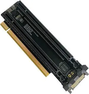 WRIARICH PCIe 4.0 x16 to x8x8 Bifurcation Split Expansion Card, Gen4 1-to-2 PCI-E Splitter with 20mm Slot Spacing & SATA CPU 4Pin Aux Power Port for GPU Capture Network Cards WRIARICH PCIe 4.0 x16 to x8x8 Bifurcation Split Expansion Card, Gen4 1-to-2 PCI-E Splitter with 20mm Slot Spacing & SATA CPU 4Pin Aux Power Port for GPU Capture Network Cards