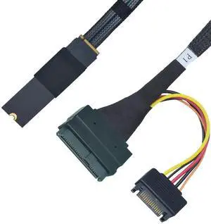 WRIARICH PCIe 5.0 M.2 to U.2 Adapter Cable, M.2 NVMe to SFF-8639 U.2 SSD Converter Cord with 15Pin SATA Power, Left Side Exit, 1.6ft/50cm for Server Workstation NAS RAID Storage WRIARICH PCIe 5.0 M.2 to U.2 Adapter Cable, M.2 NVMe to SFF-8639 U.2 SSD Converter Cord with 15Pin SATA Power, Left Side Exit, 1.6ft/50cm for Server Workstation NAS RAID Storage