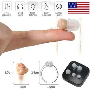 Jinghao USA Stock FDA-Approved Digital Hearing Aid - Noise Reduction, 125dB Output, 30dB Gain, Lightweight & Fashionable Design,Stylish & Invisible,Perfect for Seniors