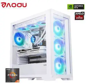 AODU Gaming PC-Windows 11-AMD R5 7500F,GeForce RTX5060TI 16G OC-DDR4 32GB 6000MHz DDR5-NVME M.2 1TB SSD-240 iquid-Cooled RGB Sync-800 WPSU-Desktop liquid coole Prebuilt Gaming PC R5 7500F|RTX5060TI