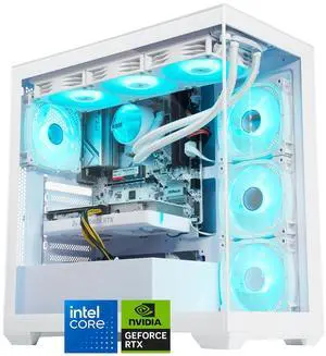 AODU Gaming Desktop PC-Windows11-Intel i7 14700F 2.1 GHz (5.3GHz Turbo)-GeForce RTX 5060 Ti 16G OC -DDR5 32GB 6000MHz RMA-1TB M.2 NVMe SSD-800W PSU-panoramic PC case WiFi6 RGB White Prebuilt Gaming PC