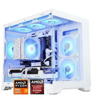 AODU Gaming Desktop PC-Windows11-AMD Ryzen 7 7800X3D -AMD Radeon RX 9070XT 16GB - C38 DDR5 32GB 6800MHz RMA-1TB M.2 NVMe SSD-850W PSU-panoramic PC case WiFi6 RGB Sync Gaming PC