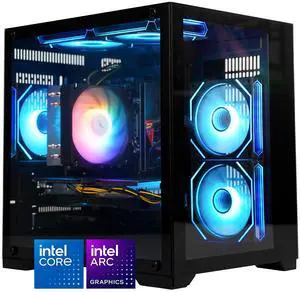 AODU Gaming Desktop PC-Windows11-Intel Core i5-12400F - Core i5 12th -Intel ARC B580 12GB - DDR4 16GB 3200MHz RMA-1TB M.2 NVMe SSD-800W PSU-panoramic PC case WiFi6 RGB Sync Gaming PC