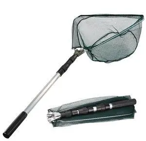 Telescopic Folding Aluminum Handle Fishing Landing Net 3 Section Extending Pole