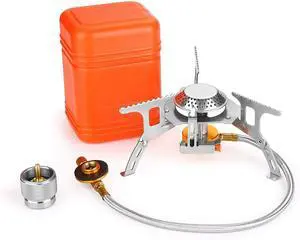 3700W Portable Backpacking Camping Gas Stove with Piezo Ignition Burner Case