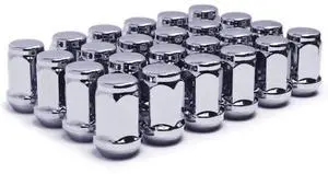 Set of 20 1/2" Lug Nuts Chrome Acorn Bulge Wheel Nut Closed End Lugnuts 1/2x20