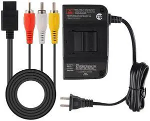 AC Adapter Power Supply & AV Cable Cord (Nintendo 64) Brand New N64 Bundle Lot