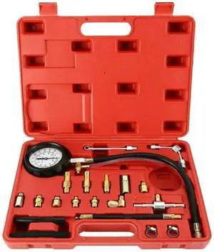 0-140PS Fuel Injection Pressure Tester Kit Fuel Pressure Gauge Gasoline Gas Set
