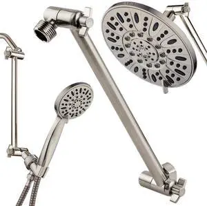 11" Solid Brass Shower Head Extension Arm with Lock Joints Adjustable Height