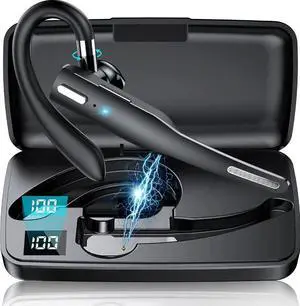 Trucker Wireless Headset Bluetooth 5.1 Earpiece Dual Mic Earbud Noise Cancelling