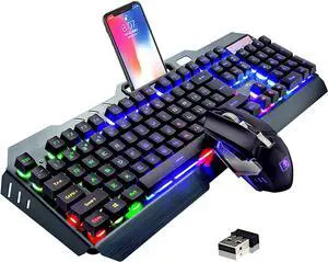 Wireless Keyboard and Mouse Set ,Mechanical Feel gaming keyboard ,Rechargeable