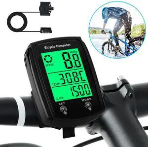 Bike Bicycle Speedometer Cycle Digital Odometer Computer Waterproof LCD Wired US