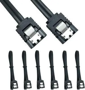 WISDUM SATA III 6Gbps Data Cable 6-Pack (16 Inch/40cm) with Locking Latch High-Speed HDD/SSD/CD Drive Cable Backward Compatible with SATA I/II WISDUM SATA III 6Gbps Data Cable 6-Pack (16 Inch/40cm) with Locking Latch High-Speed HDD/SSD/CD Drive Cable Backward Compatible with SATA I/II