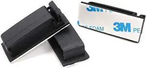 50 Pcs Cable Clips with 10 Reusable Ties - 3M Adhesive Wire Management Clamps for Desk, Home, Office, Car - Multipurpose Cord Organizer for Cables, Wires, Chargers (Black)