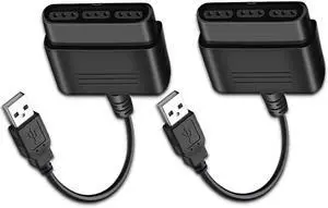 JVFYI PS2 Controller to USB Adapter Converter, 2 Pack Compatible with PS1/PS2 Controller Gamepad to PS3/PC Controller No Need Driver