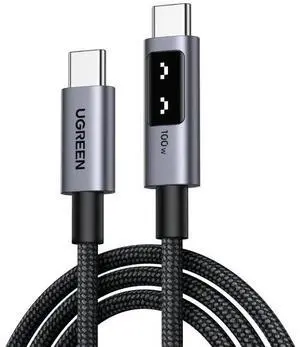 UGREEN Uno 100W USB-C to USB-C Cable, 3.3ft Nylon Braided with E-Marker, PD Fast Charging & 480Mbps Data Transfer for MacBook Pro/Air, iPad Pro, Galaxy S25, iPhone 16