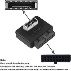USB 3.2 Gen 1 to USB 3.2 Gen 2 Header Adapter, USB 3.1 Type-E Key-A to USB 3.0 20 Pin Header Converter for Type C Motherboard (Standard Type) USB 3.2 Gen 1 to USB 3.2 Gen 2 Header Adapter, USB 3.1 Type-E Key-A to USB 3.0 20 Pin Header Converter for Type C Motherboard (Standard Type)