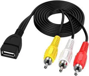 USB to RCA Cable,3 RCA to USB Cable,AV to USB, USB 2.0 Female to 3 RCA Male Video A/V Camcorder Adapter Cable for TV/Mac/PC 5feet/1.5M USB to RCA Cable,3 RCA to USB Cable,AV to USB, USB 2.0 Female to 3 RCA Male Video A/V Camcorder Adapter Cable for TV/Mac/PC 5feet/1.5M