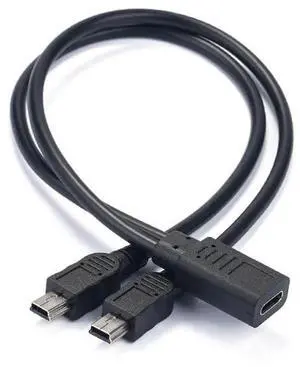 USB C Splitter Charge Cable,1 Feet USB Type C Female to 2 Dual Mini USB 5pin Male Y Splitter Conversion Charging Cable(Only for Charging) USB C Splitter Charge Cable,1 Feet USB Type C Female to 2 Dual Mini USB 5pin Male Y Splitter Conversion Charging Cable(Only for Charging)